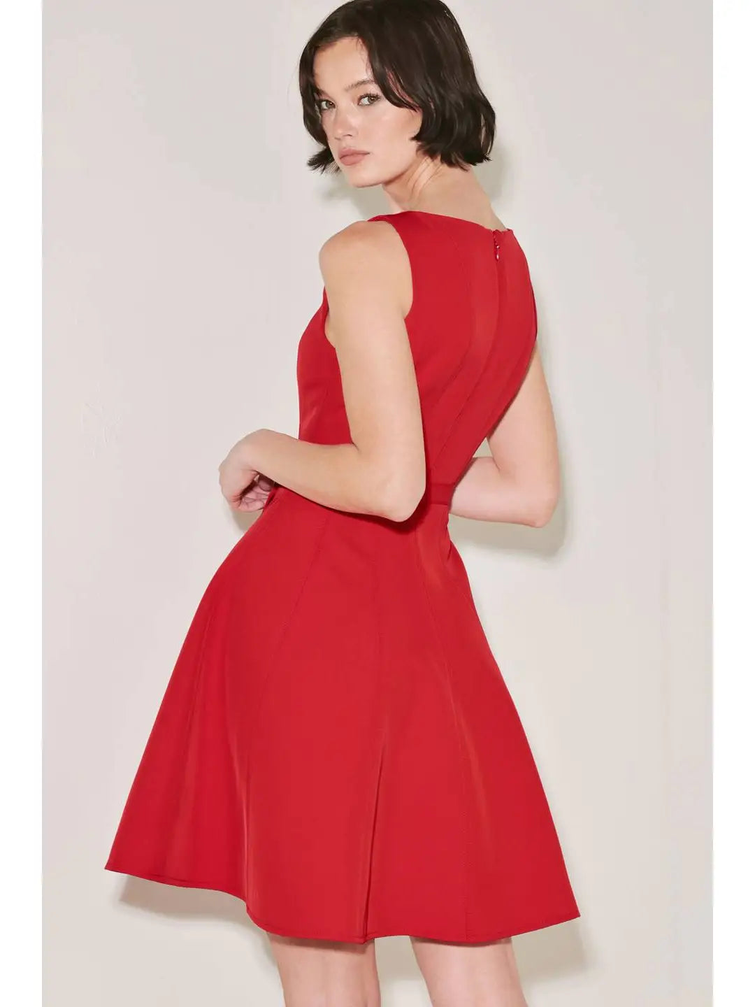 A Solid Woven Mini Dress