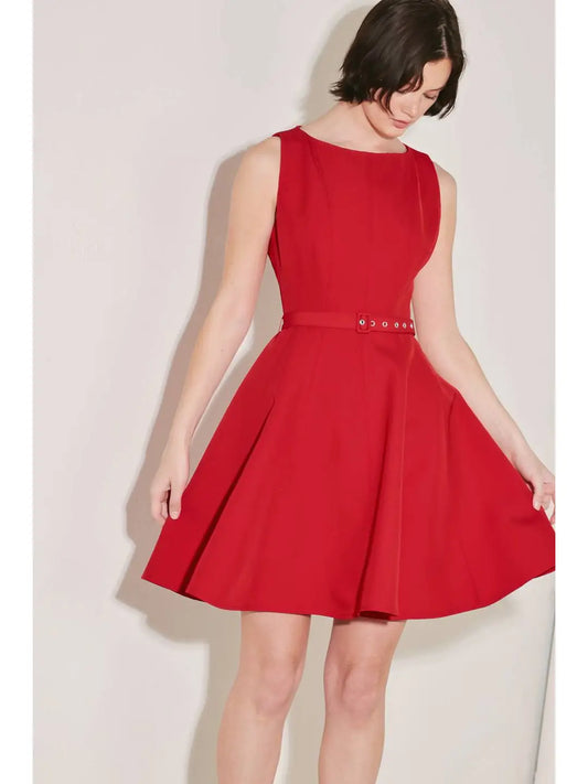 A Solid Woven Mini Dress