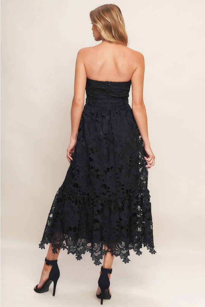 A Woven Lace Midi Dress