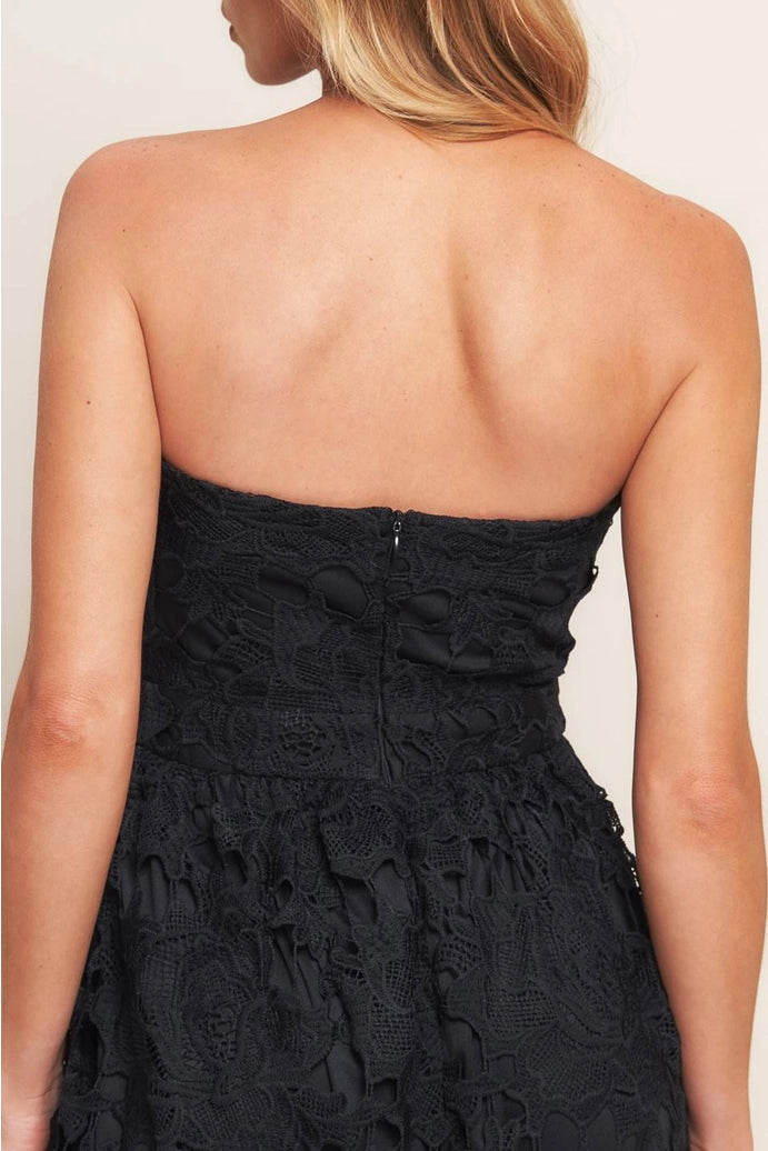 A Woven Lace Midi Dress