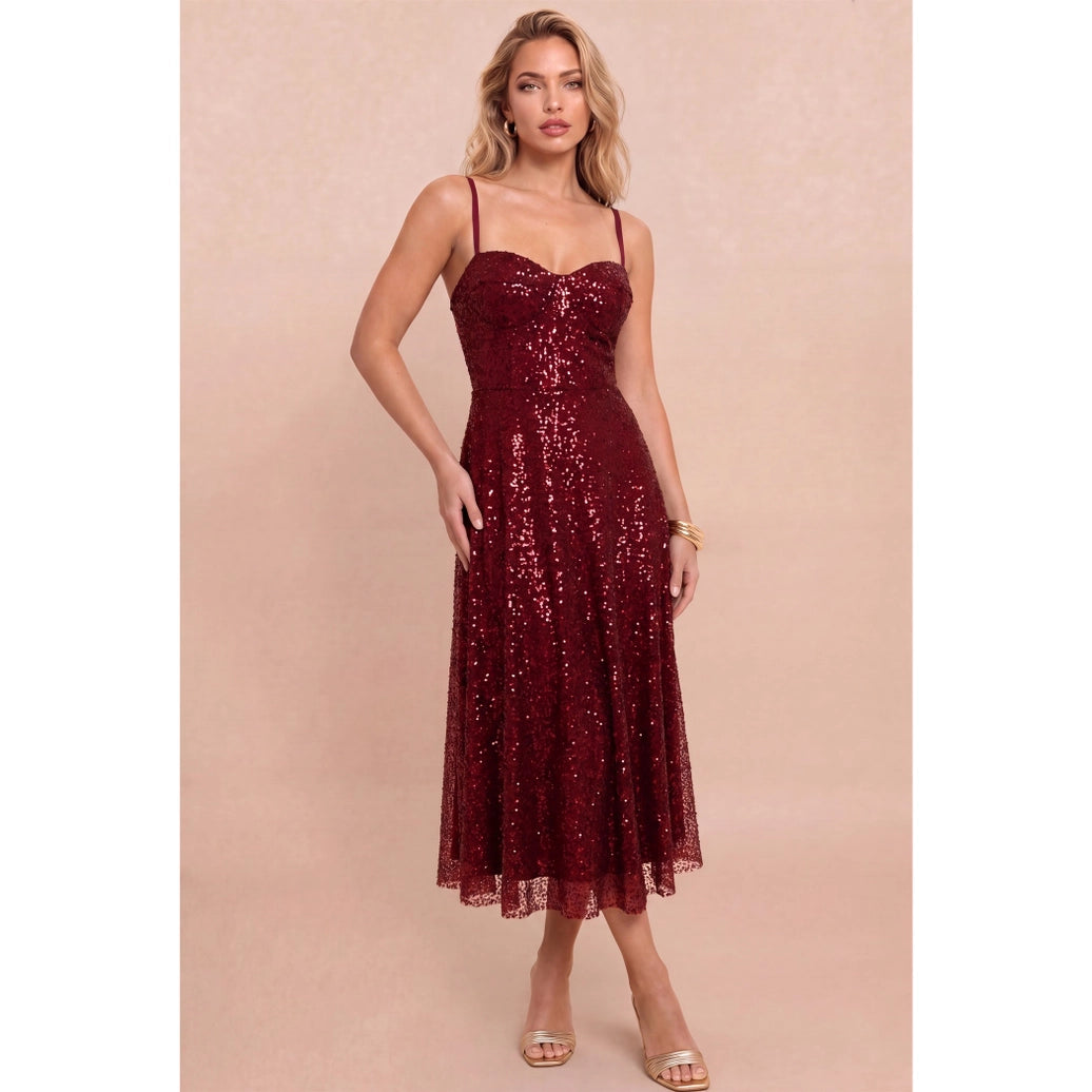 Beadede Embellished Midi Dress