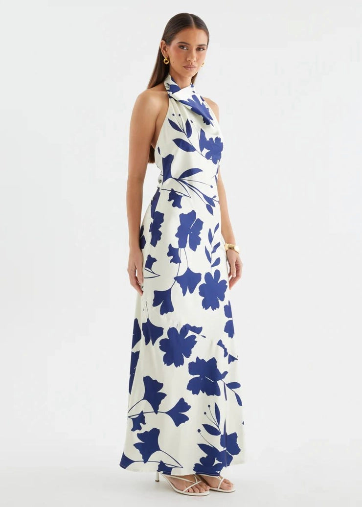 Cowl Floral Maxi Dress