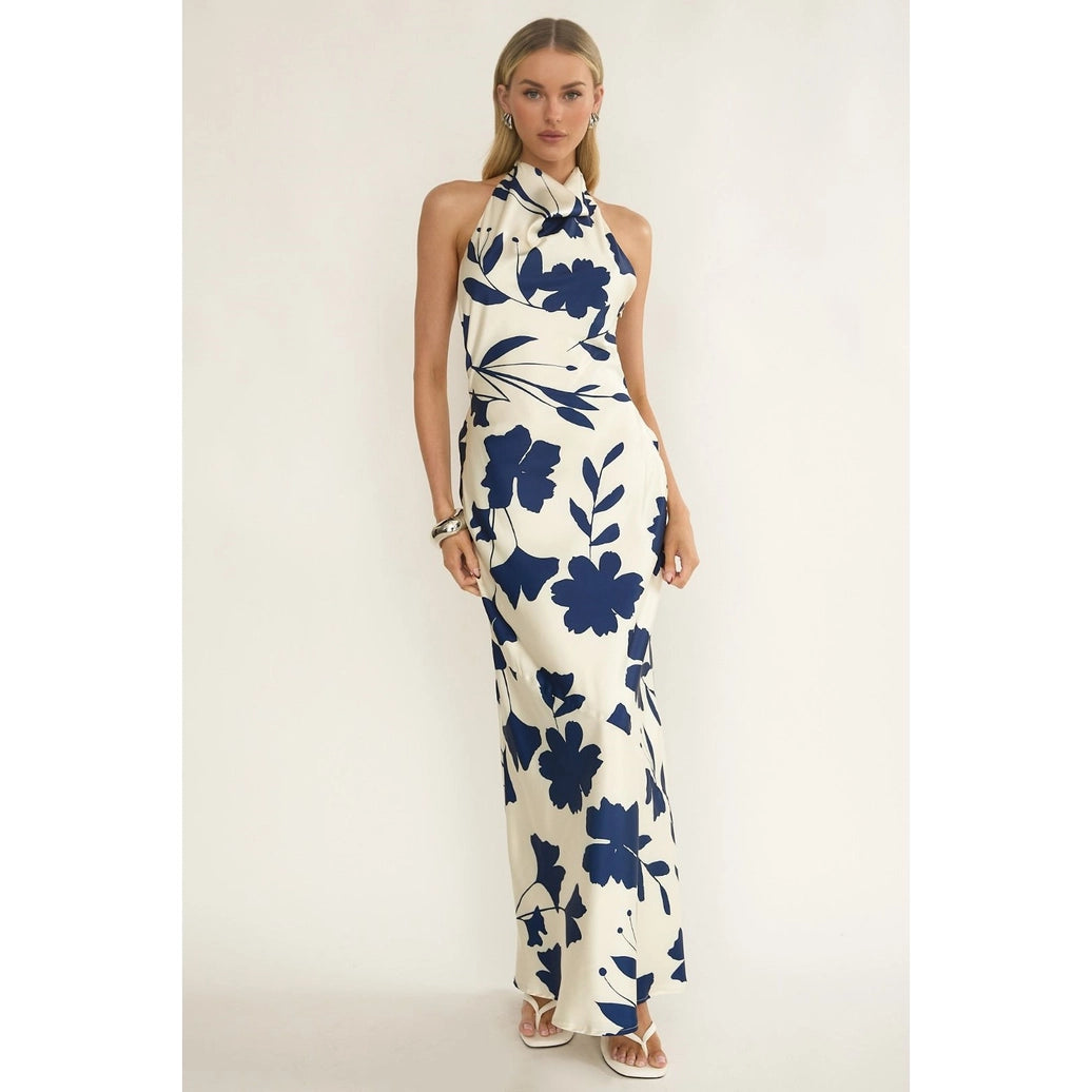 Cowl Floral Maxi Dress