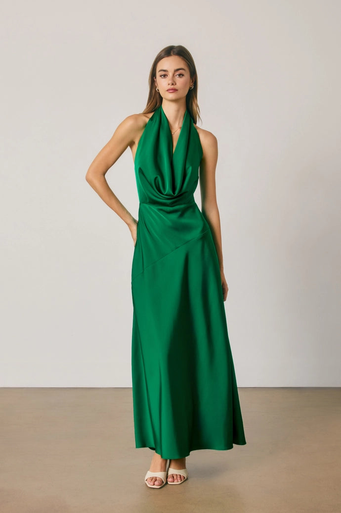 Draped Halter Neck Dress
