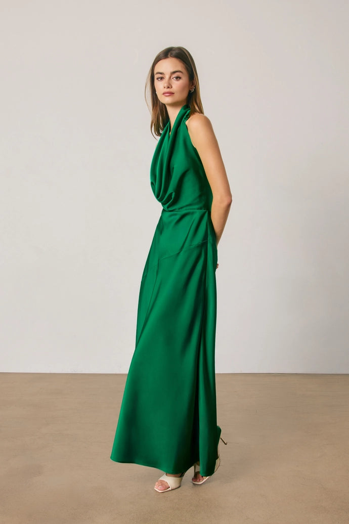 Draped Halter Neck Dress