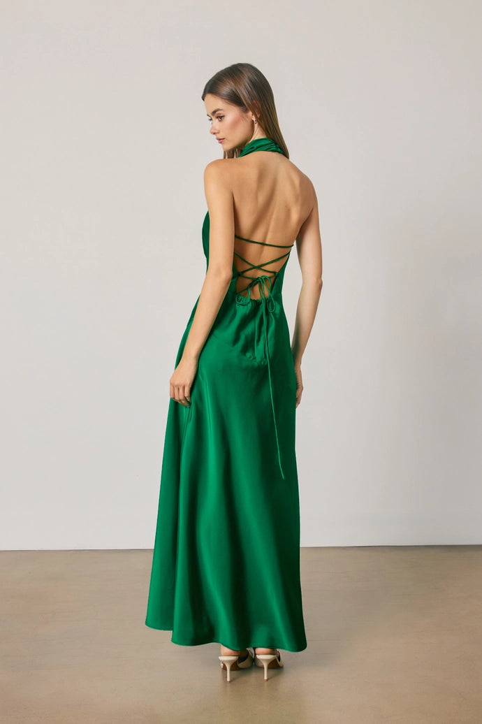 Draped Halter Neck Dress