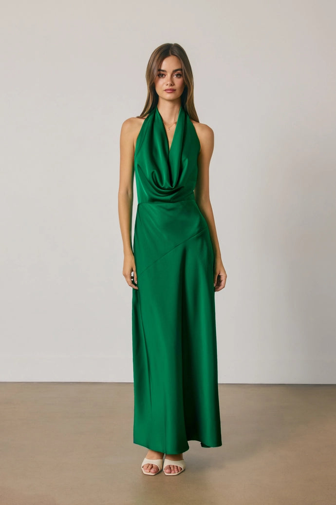 Draped Halter Neck Dress