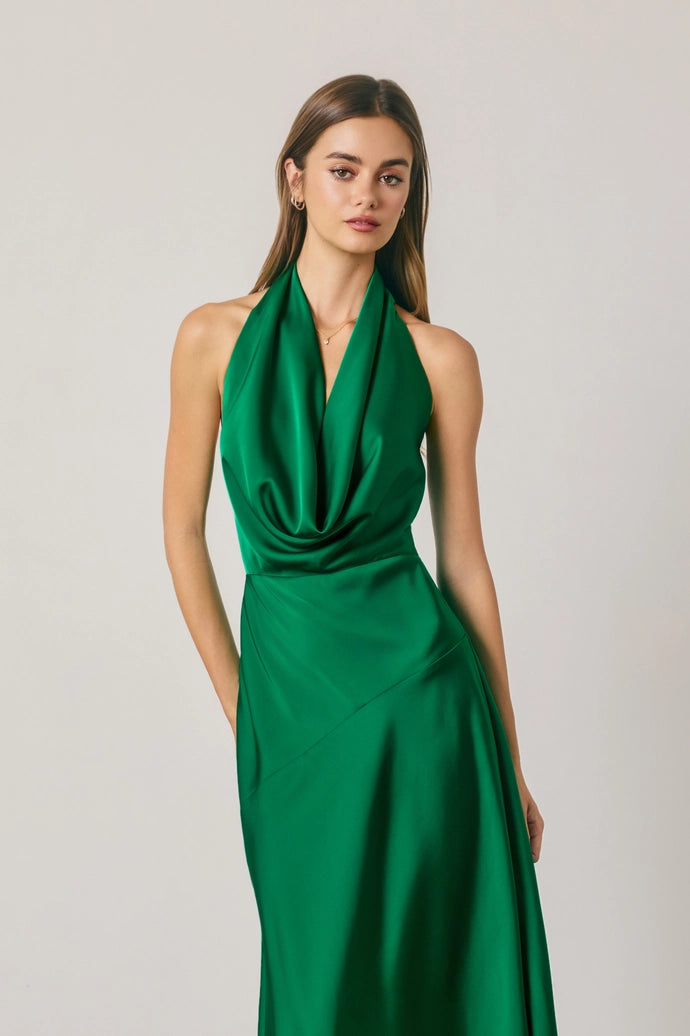 Draped Halter Neck Dress