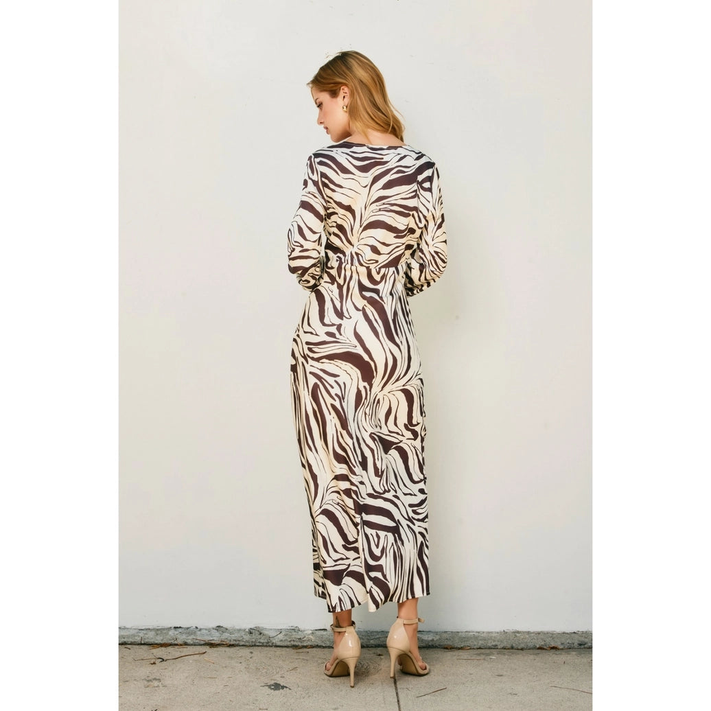 Fauna Deep V-Neck Maxi Dress