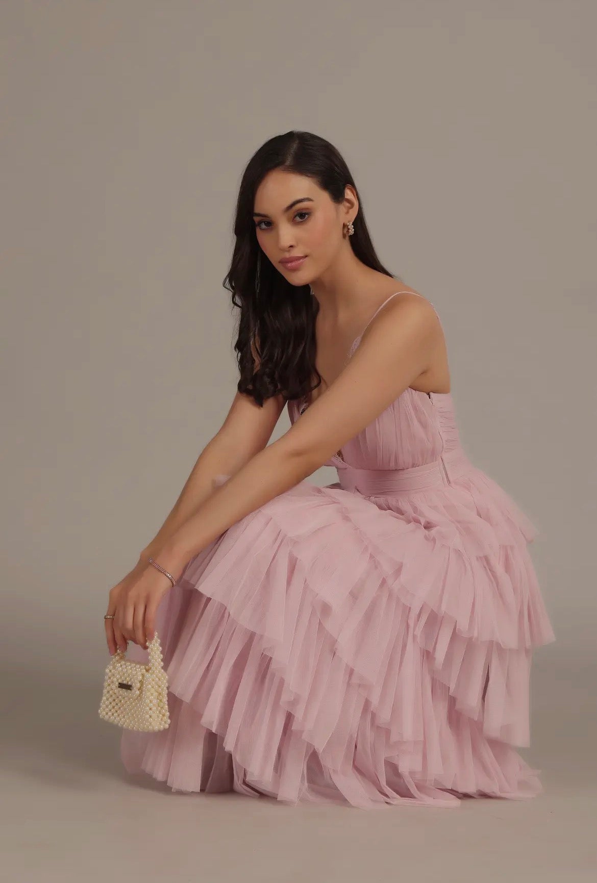 Oakley tulle maxi dress