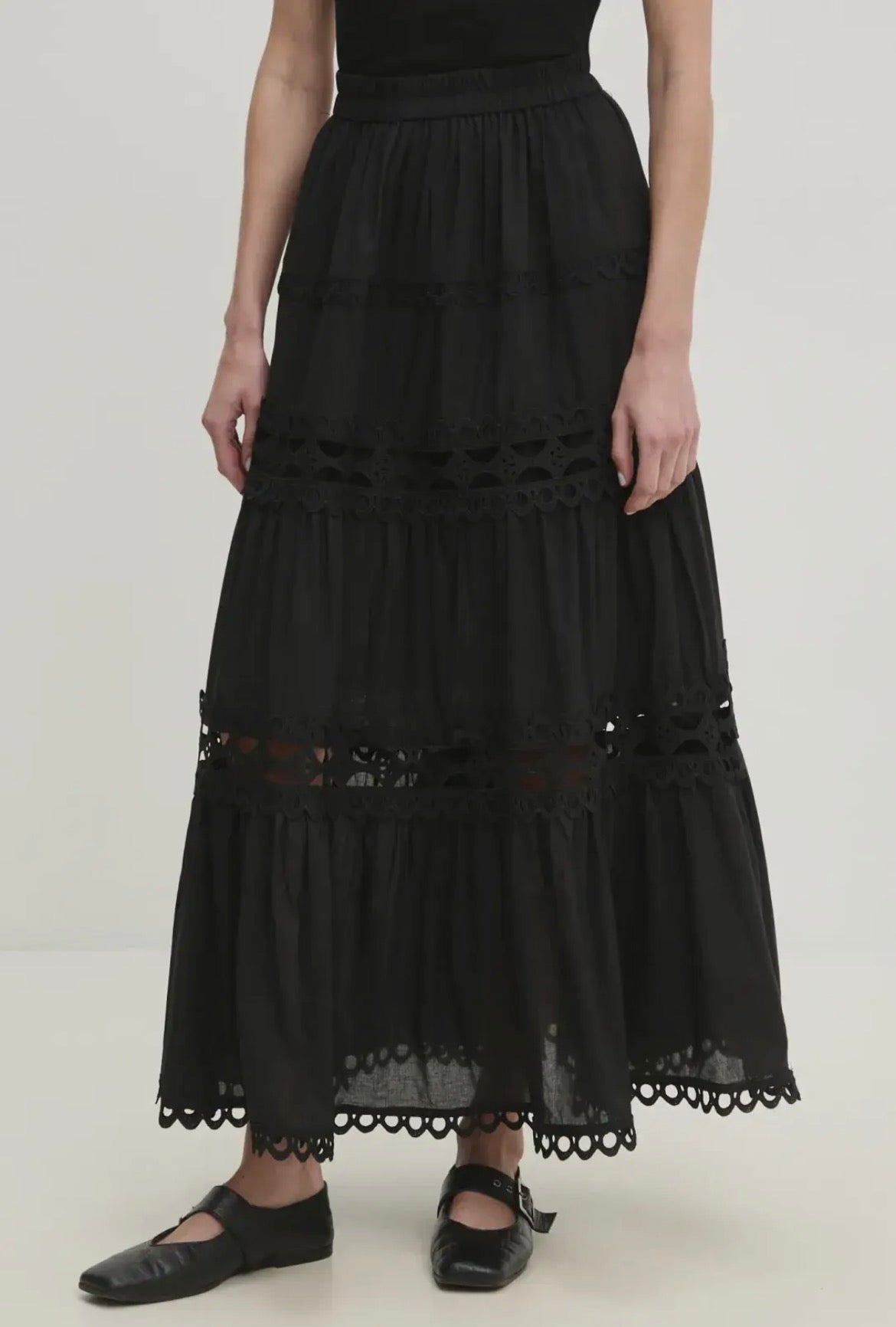 Ellie long skirt in openwork