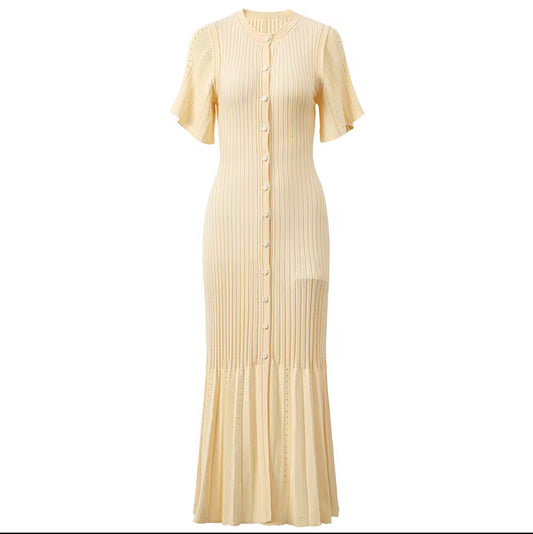Harper knitted cream dress