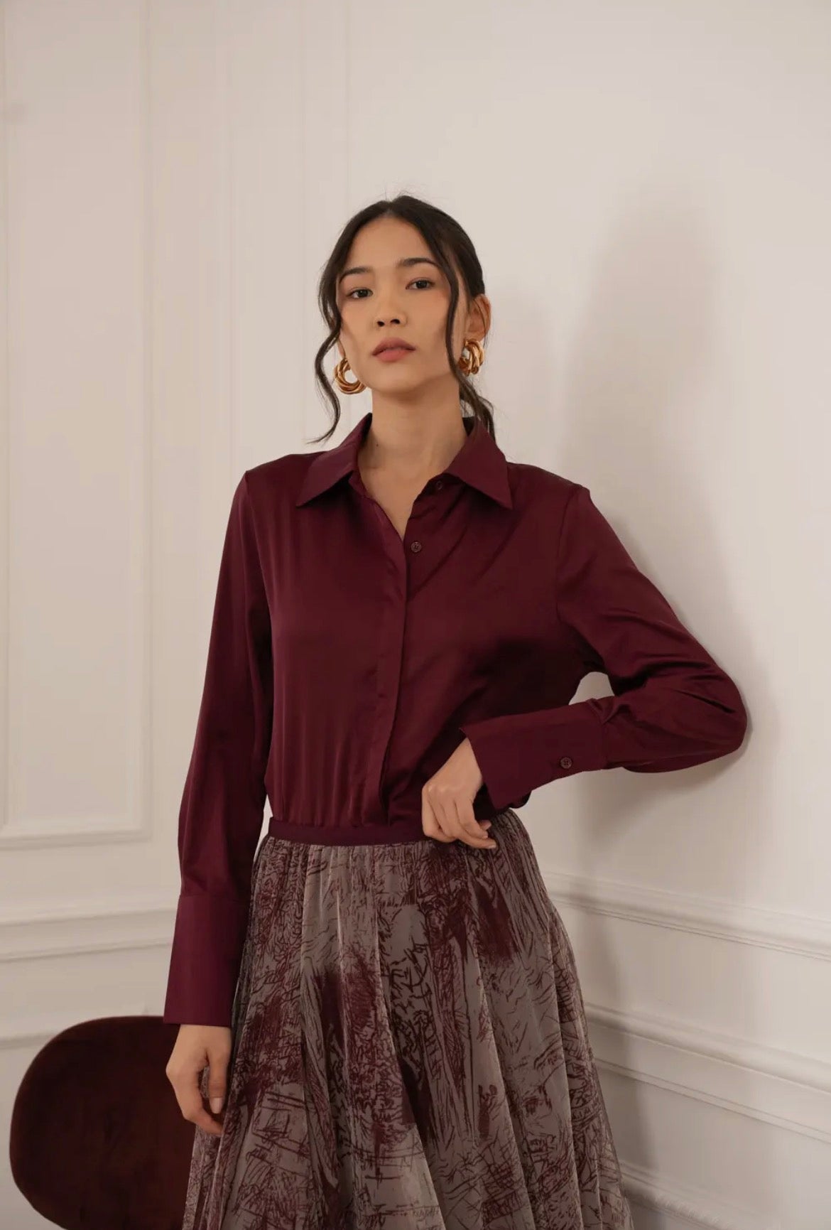 Lea satin shirt