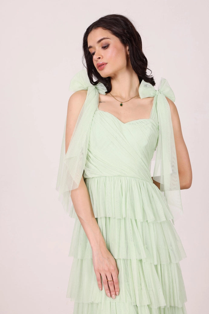 Ophelia tulle maxi dress/plum