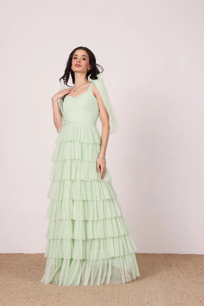 Ophelia tulle maxi dress/plum