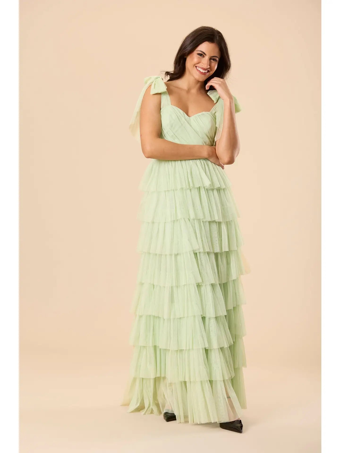 Ophelia tulle maxi dress/plum
