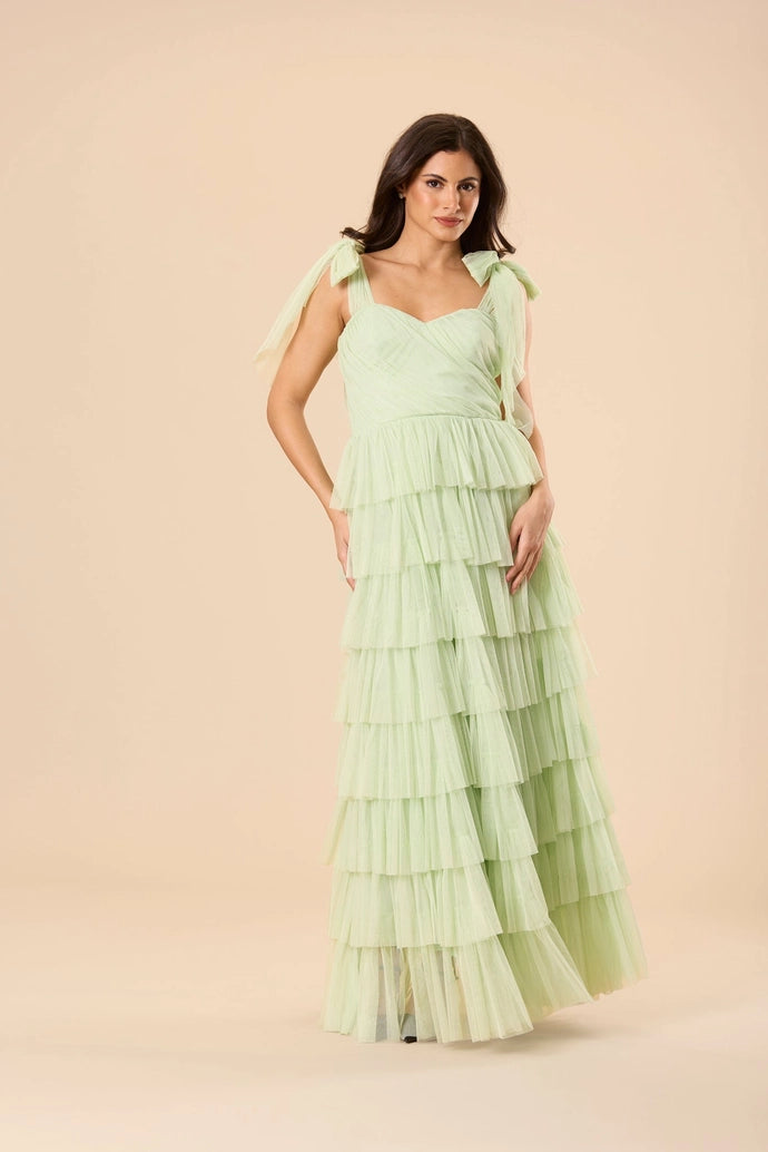Ophelia tulle maxi dress/plum