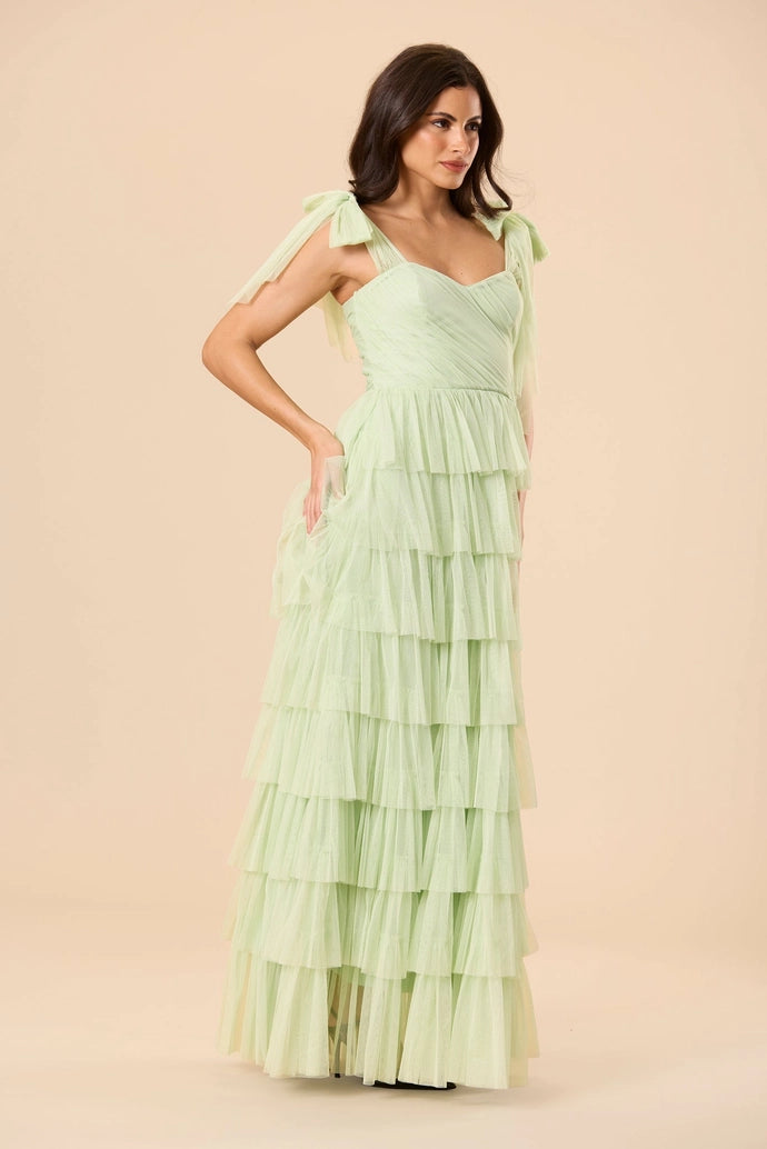 Ophelia tulle maxi dress/plum