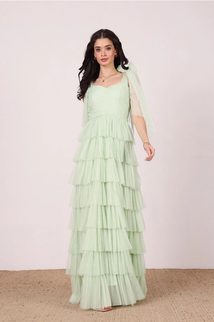 Ophelia tulle maxi dress/plum