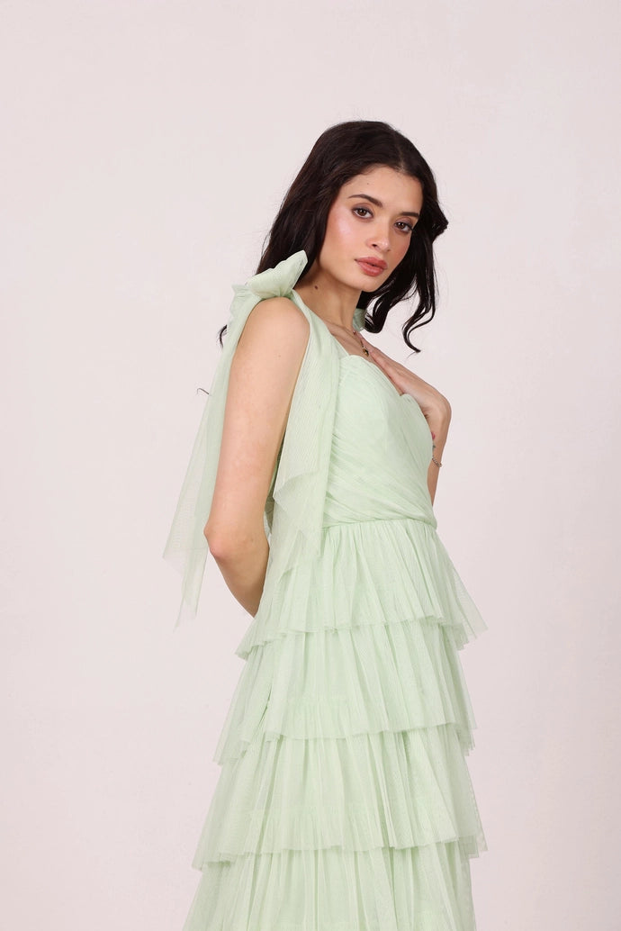 Ophelia tulle maxi dress/plum