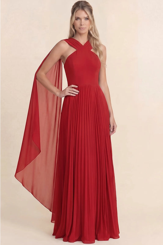 Robe plissée drapée et doublée