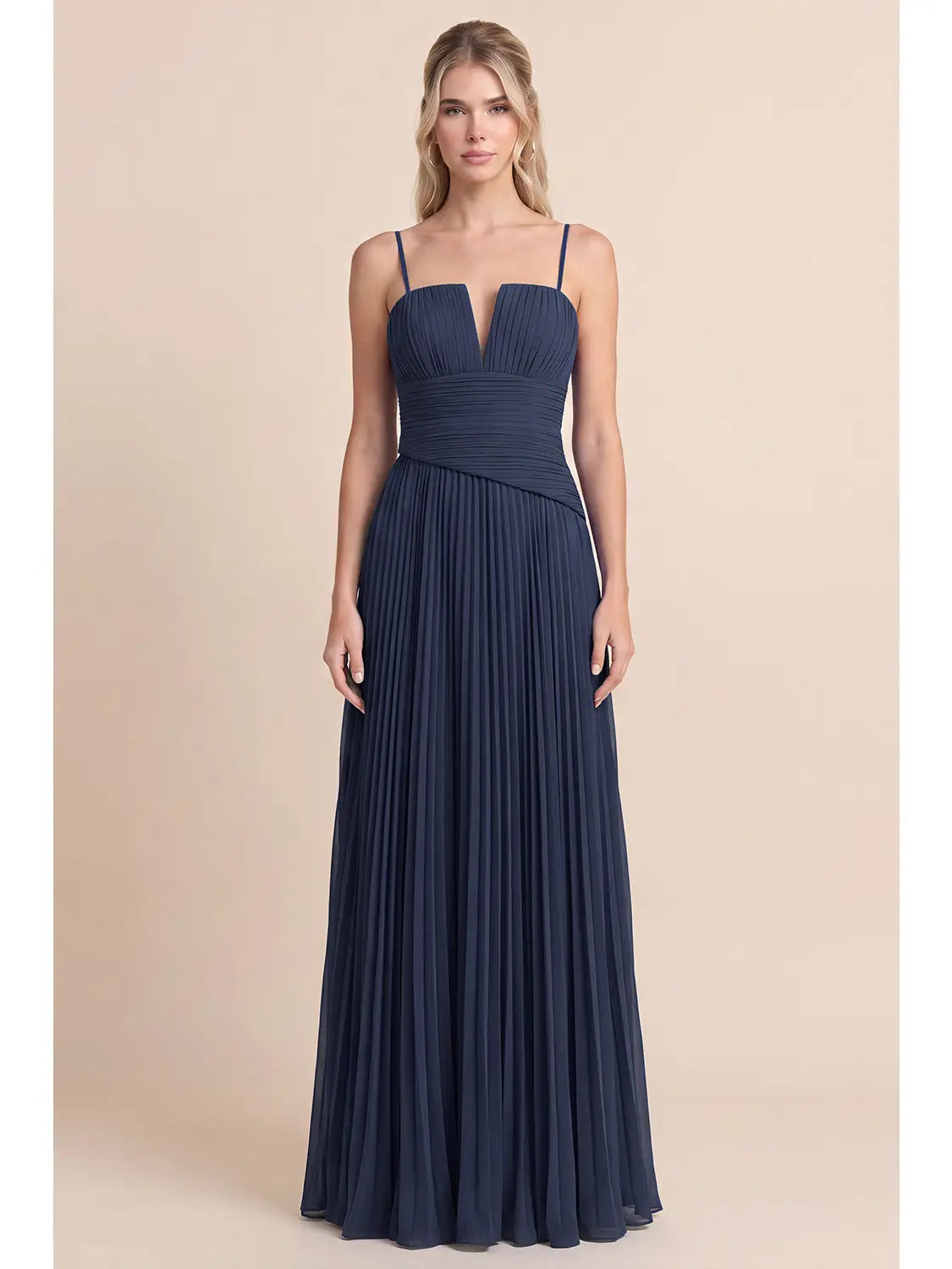 PLEATED CHIFFON DRESS