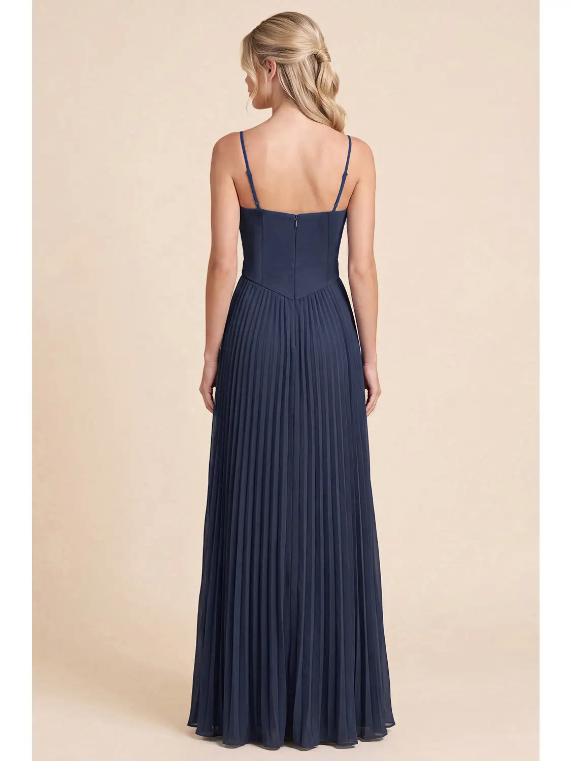 PLEATED CHIFFON DRESS