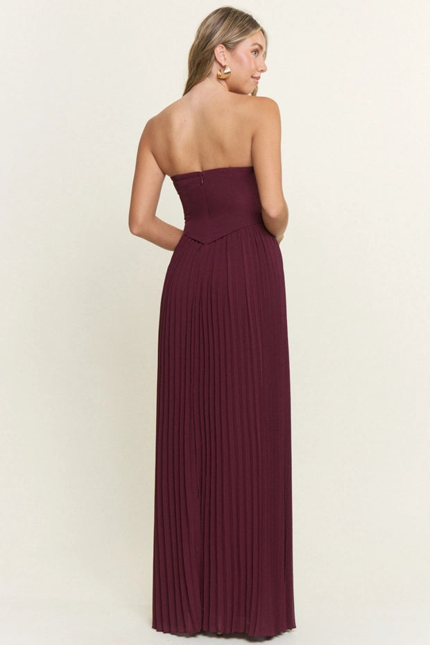 PLEATED CHIFFON DRESS