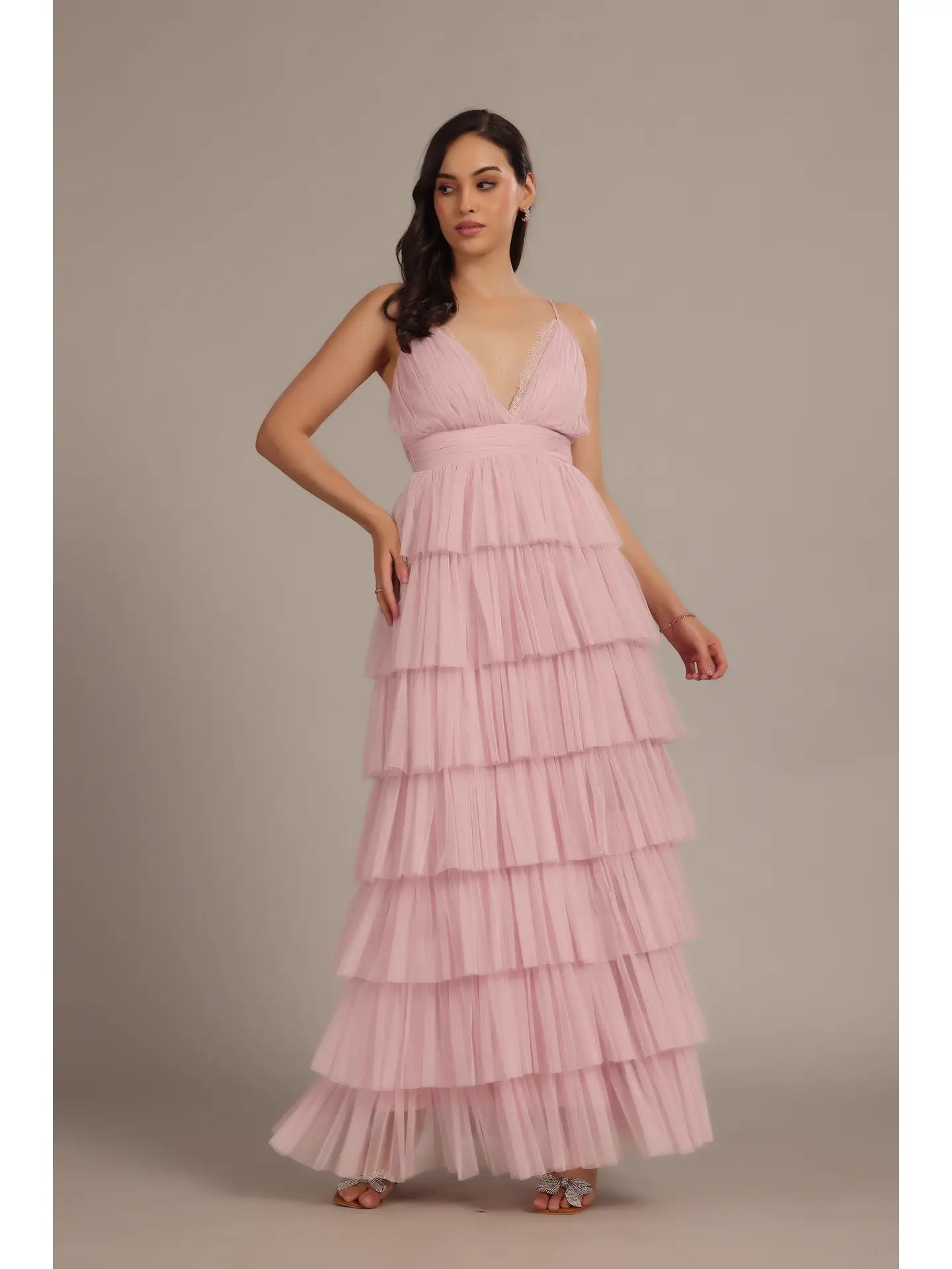 Oakley tulle maxi dress