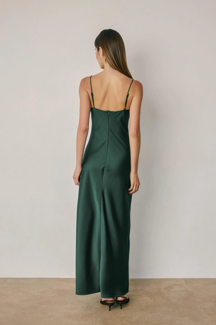 Satin Cup Detail Maxi Dress
