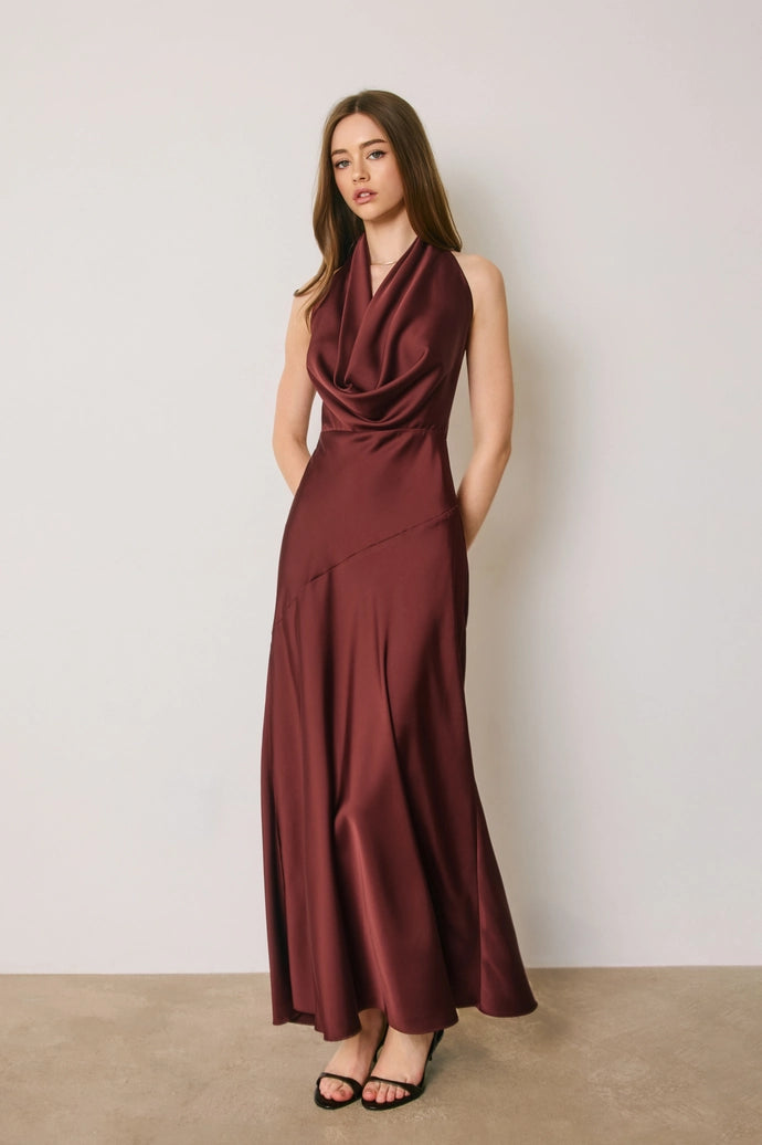 Draped Halter Neck Dress