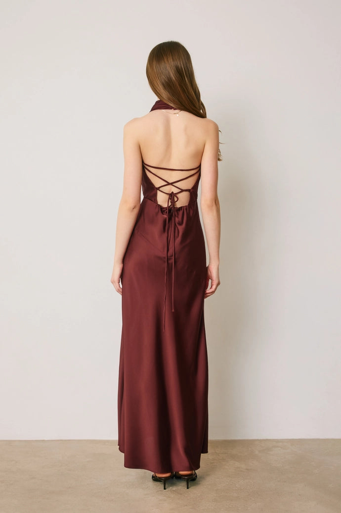 Draped Halter Neck Dress