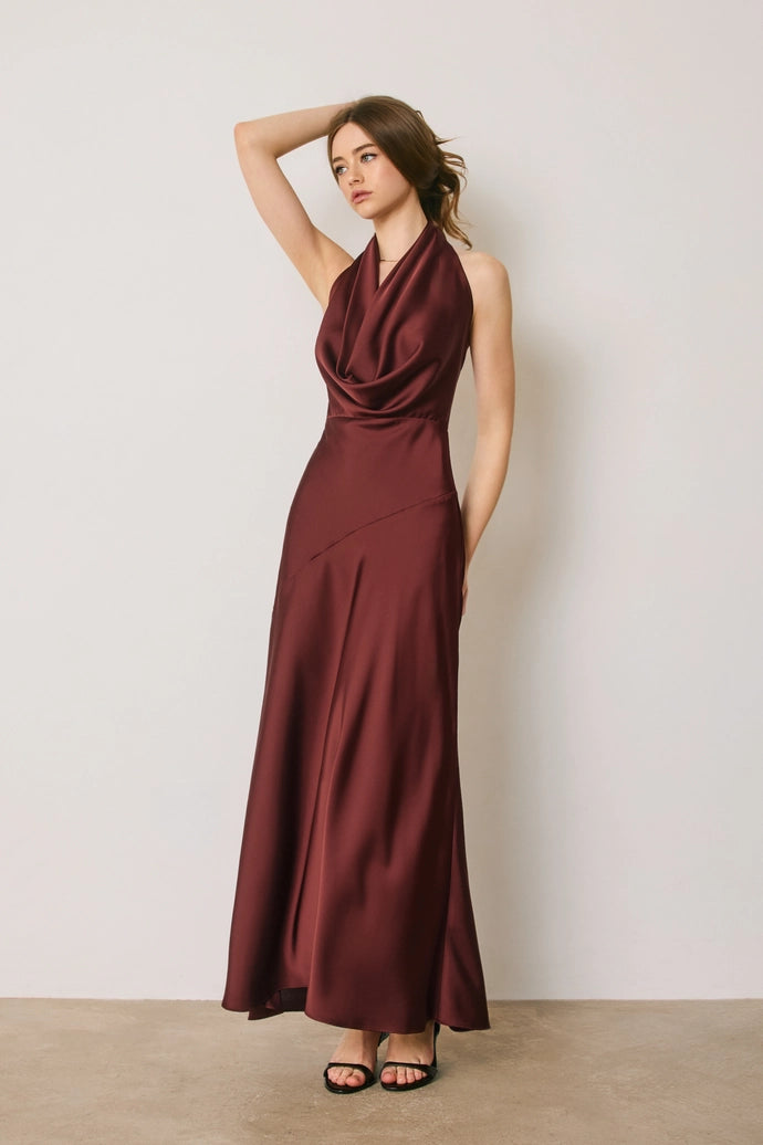 Draped Halter Neck Dress