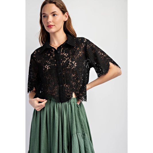 Scallop lace top
