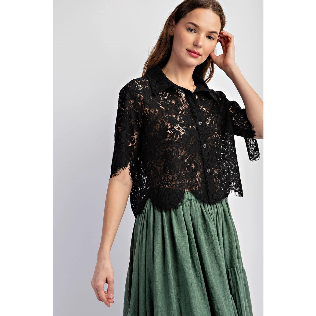 Scallop lace top