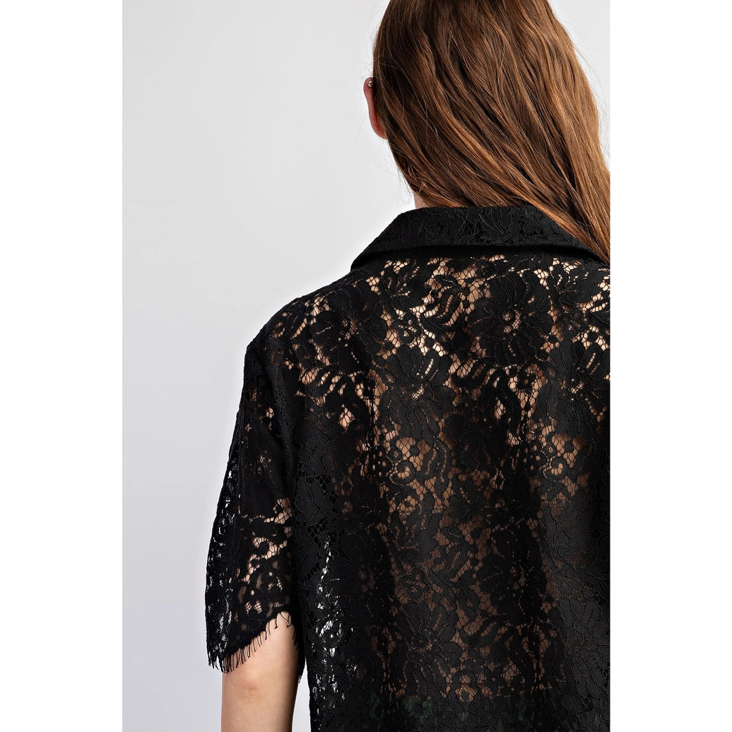 Scallop lace top