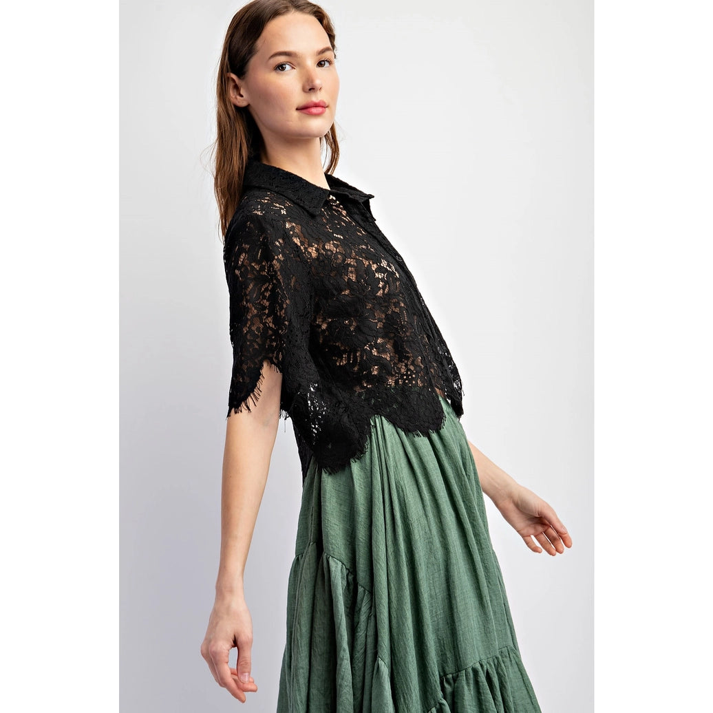 Scallop lace top