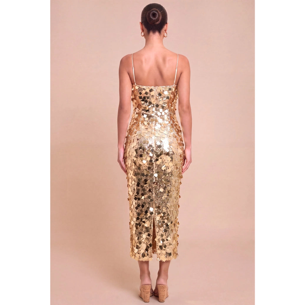Sequin Midi Mesh Dress