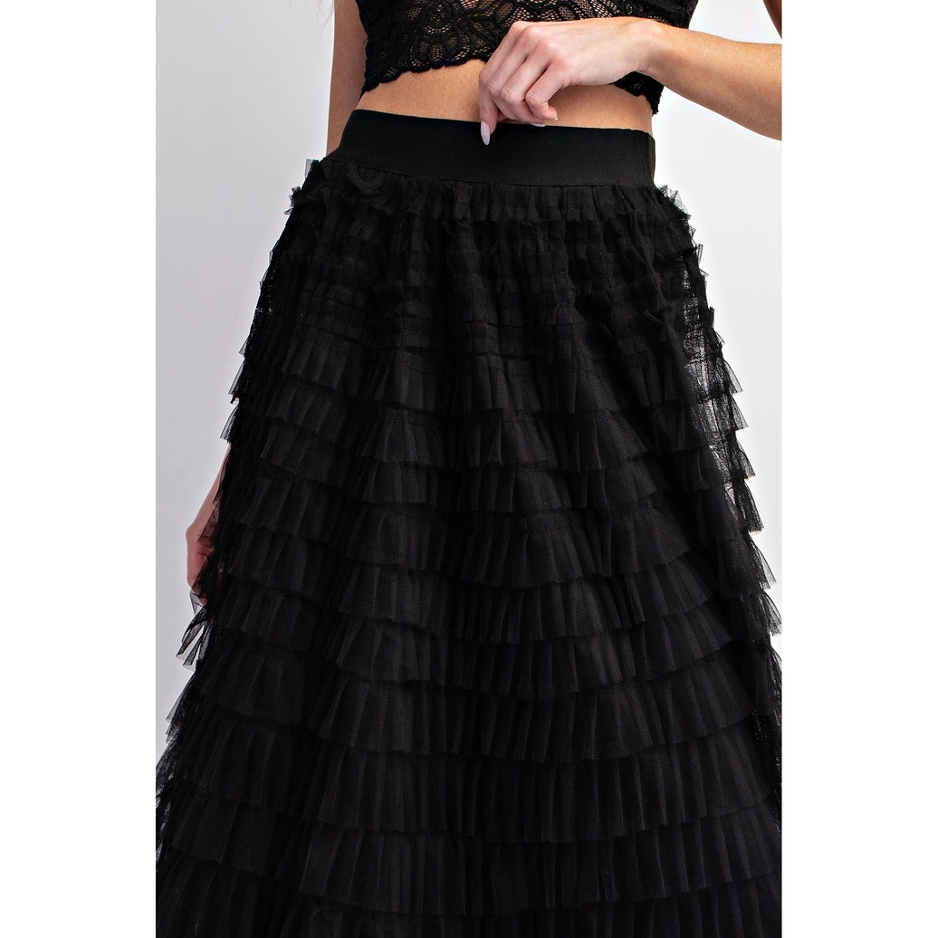 TULLE MESH SKIRT