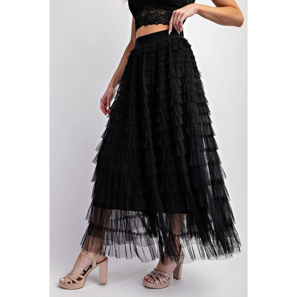 TULLE MESH SKIRT