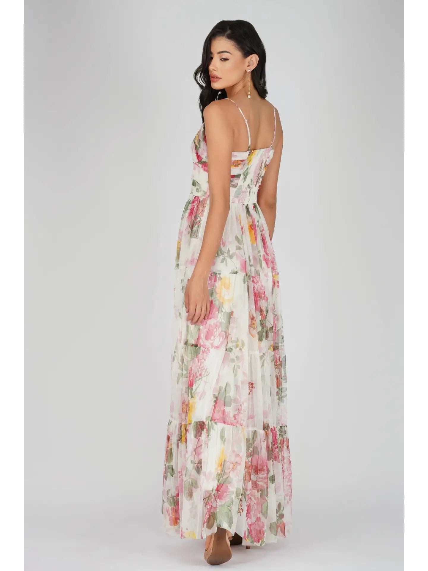 Thea Tulle Floral Maxi Dress