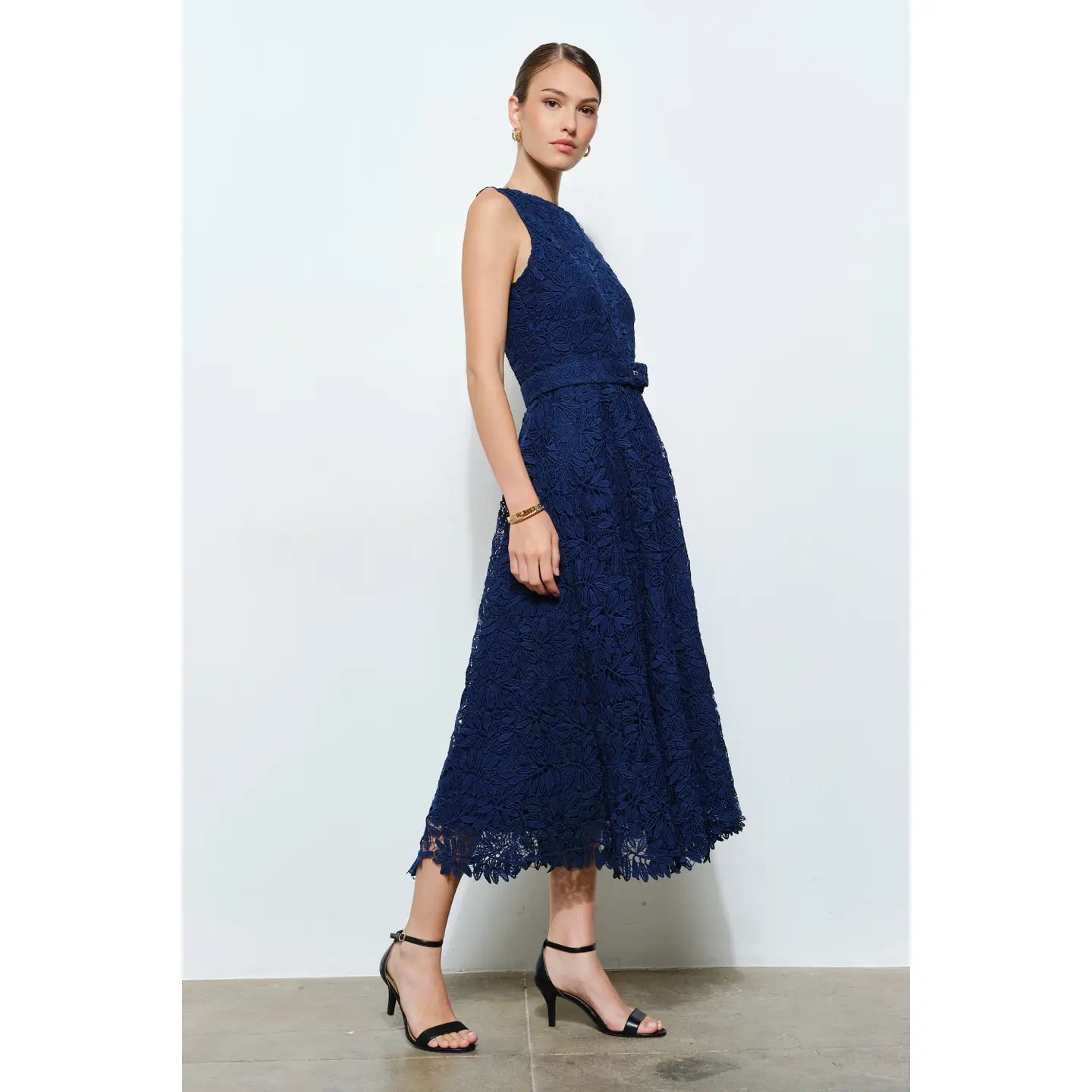 Belted lace dress