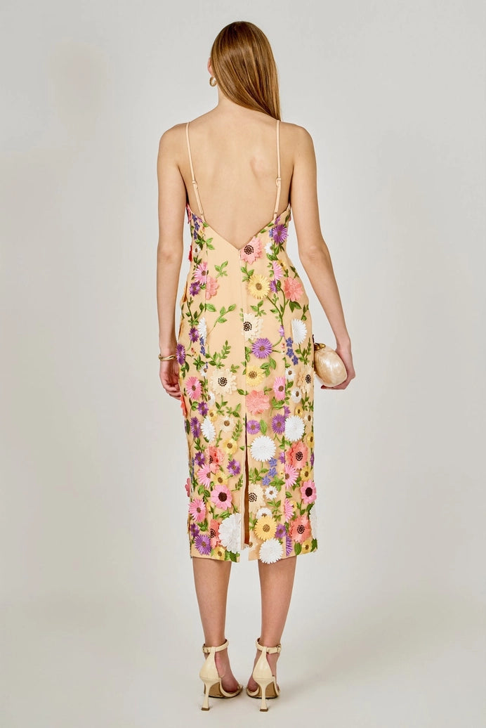 Floral Embroidered Midi Dress
