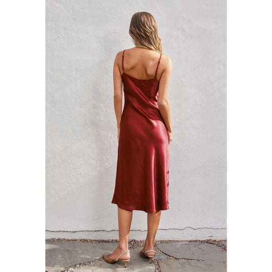 Satin Bias Cut Slip Dress