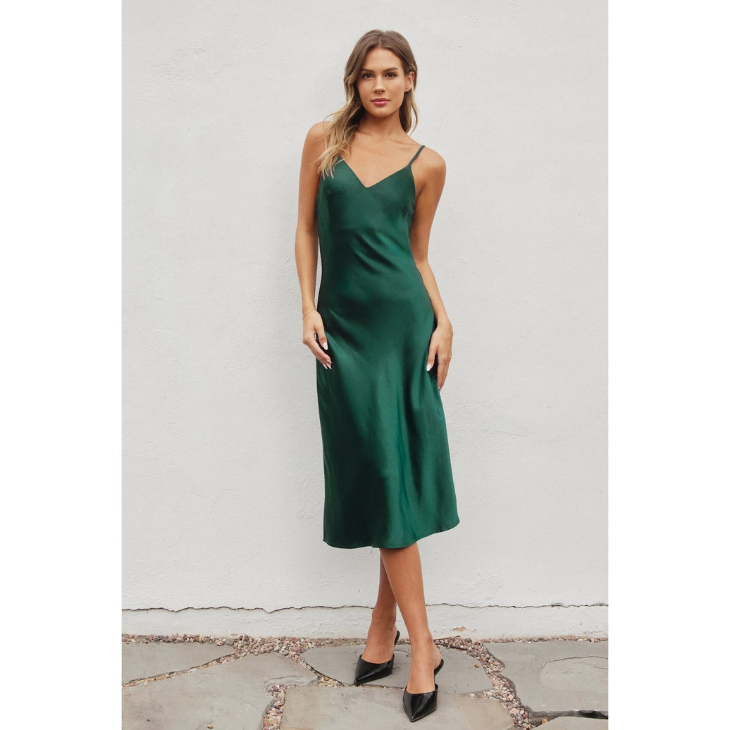 Satin Bias Cut Slip Dress