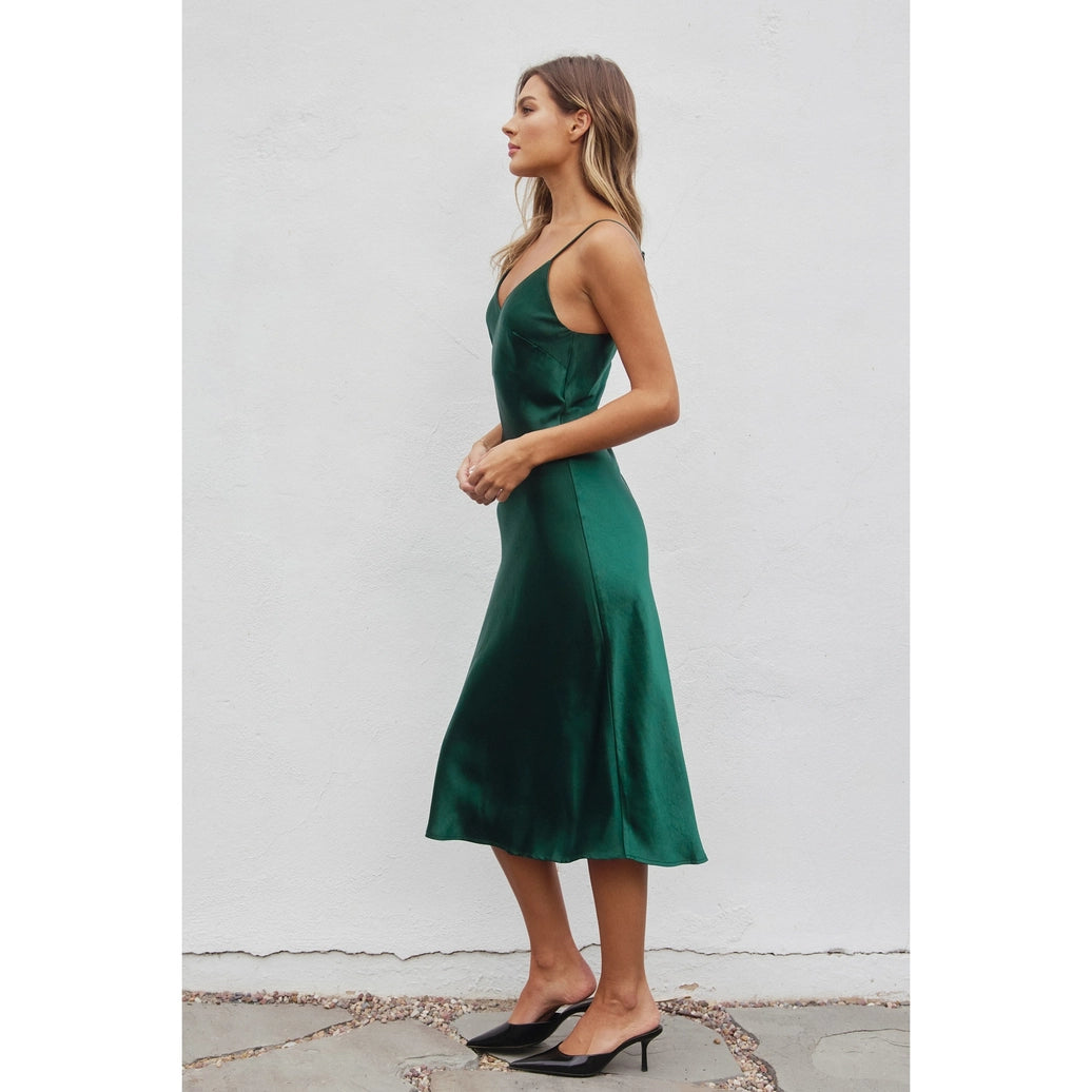 Satin Bias Cut Slip Dress