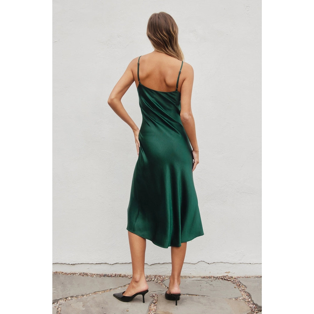 Satin Bias Cut Slip Dress