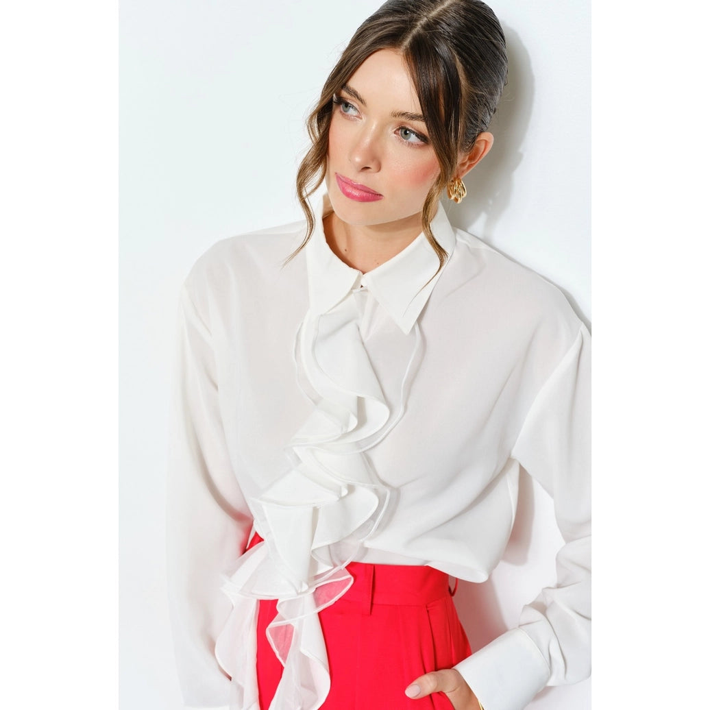 chemise à volants
