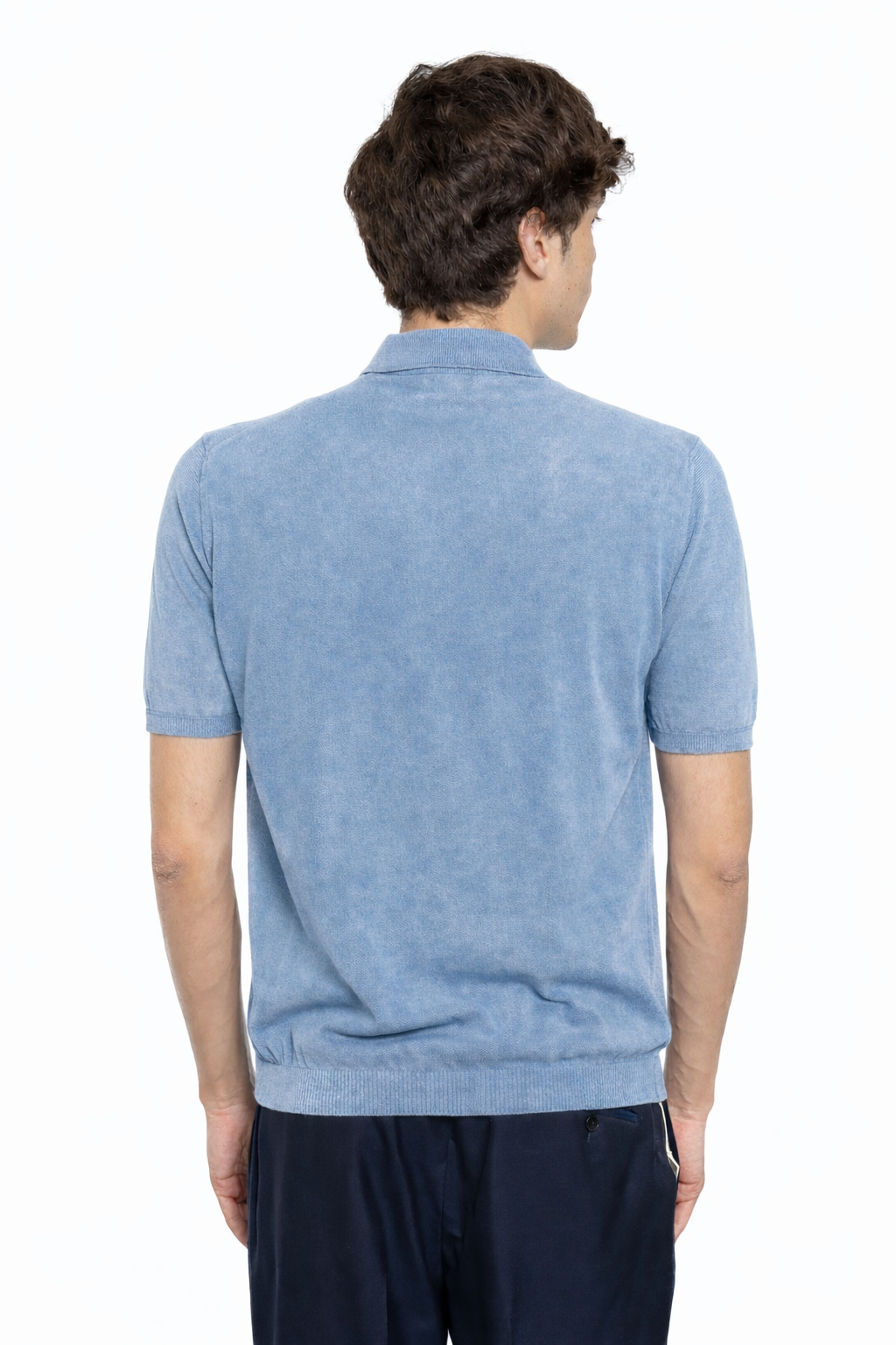 Polo piqué bleu clair — Alpha Studio