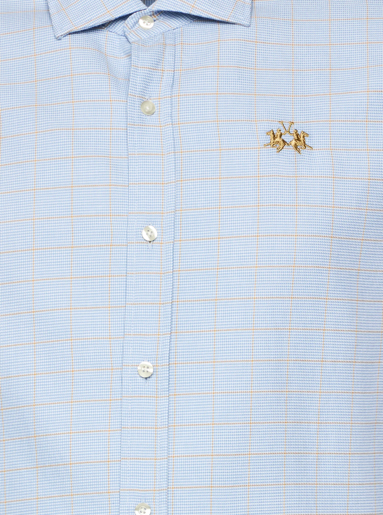 Chemise bleu ciel en popeline dobby — La Martina